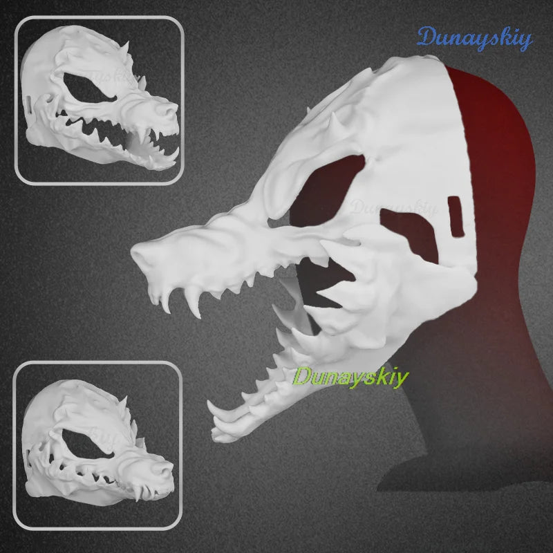 Realistic Dog Skull Kigurumi Furry Mask
