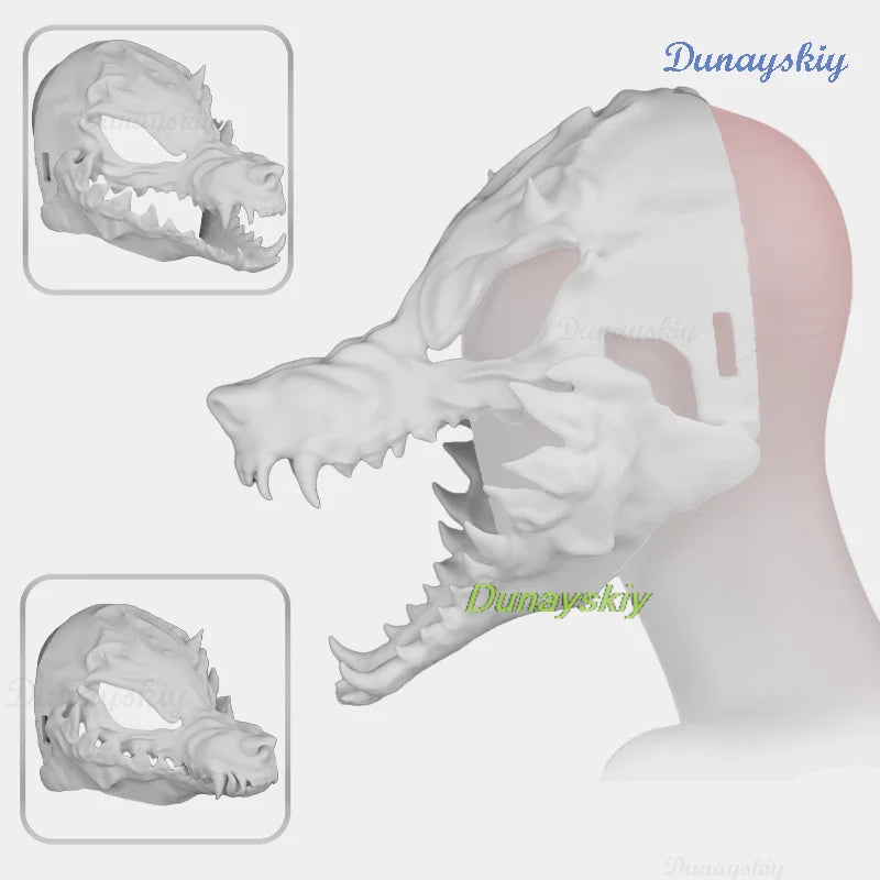 Realistic Dog Skull Kigurumi Furry Mask